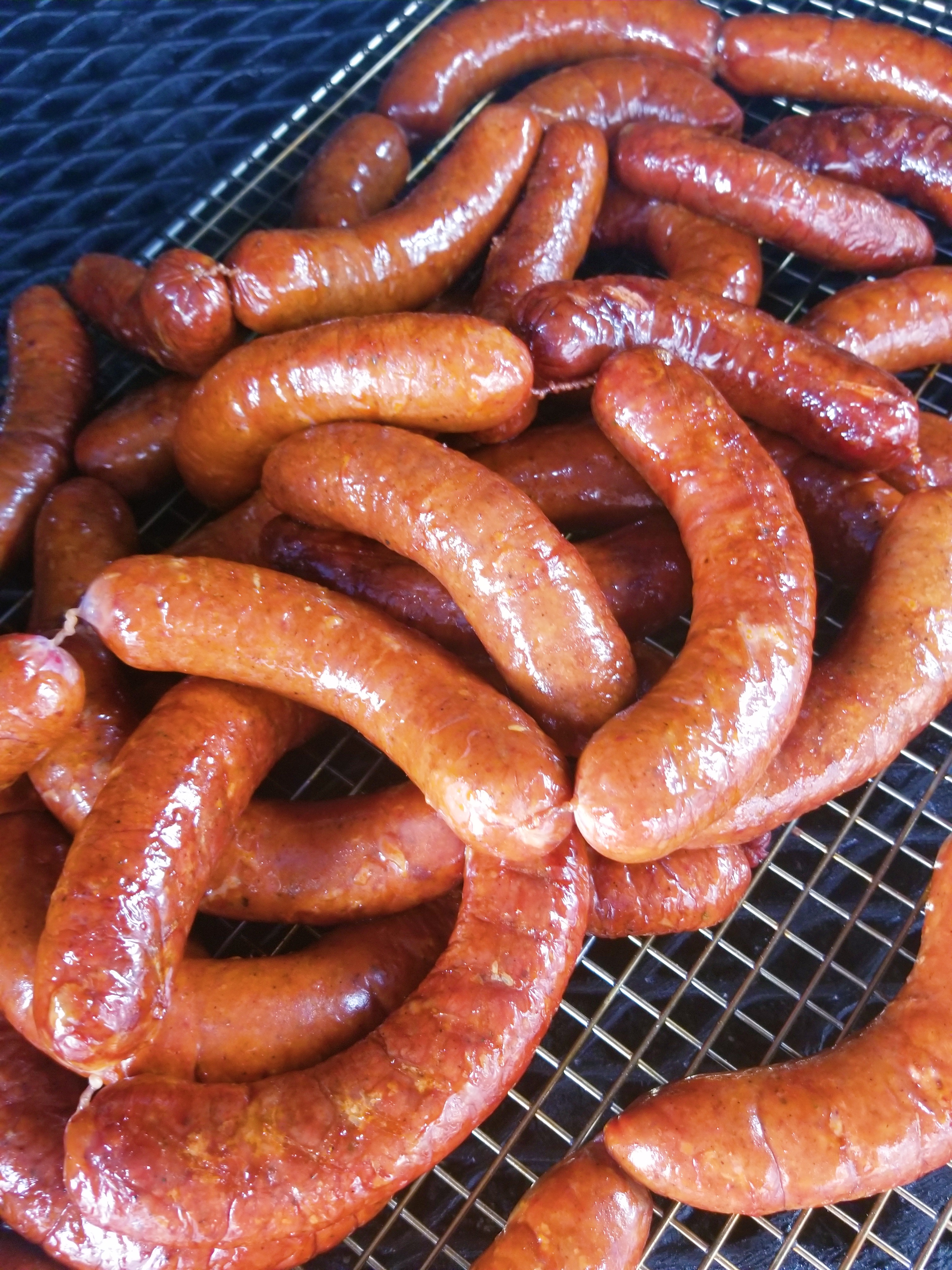 Smoked and grilled Texas hot links at the Roadhouse.