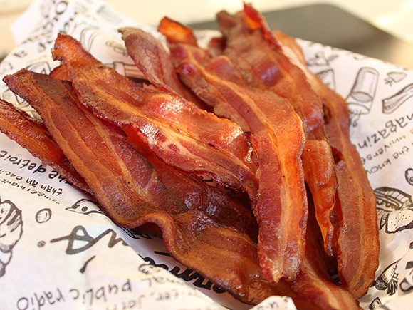 A basket of applewood-smoked bacon.