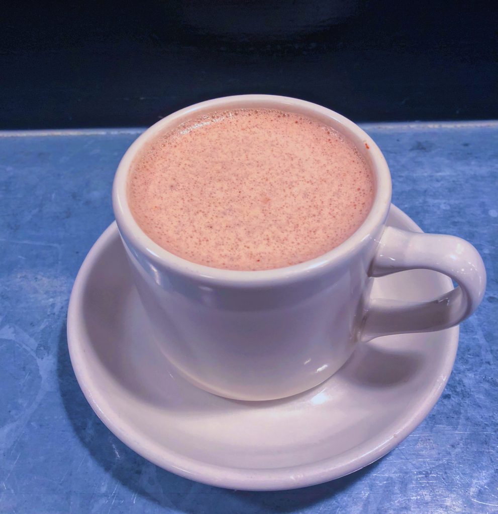 A cup of single-origin Mexican chocolate at the Roadhouse.