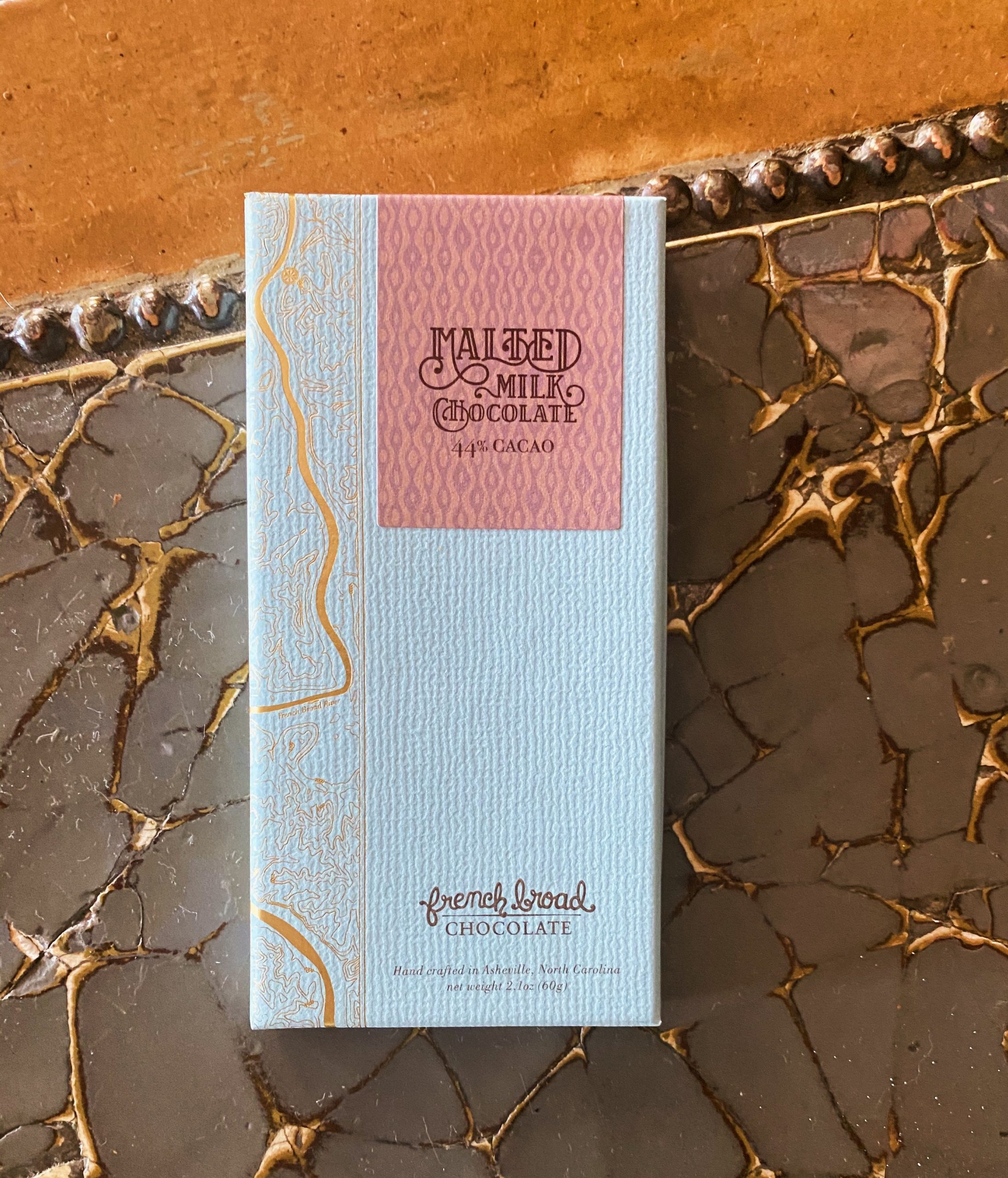 A French Broad Malted Milk chocolate bar at Zingerman's Roadhouse.