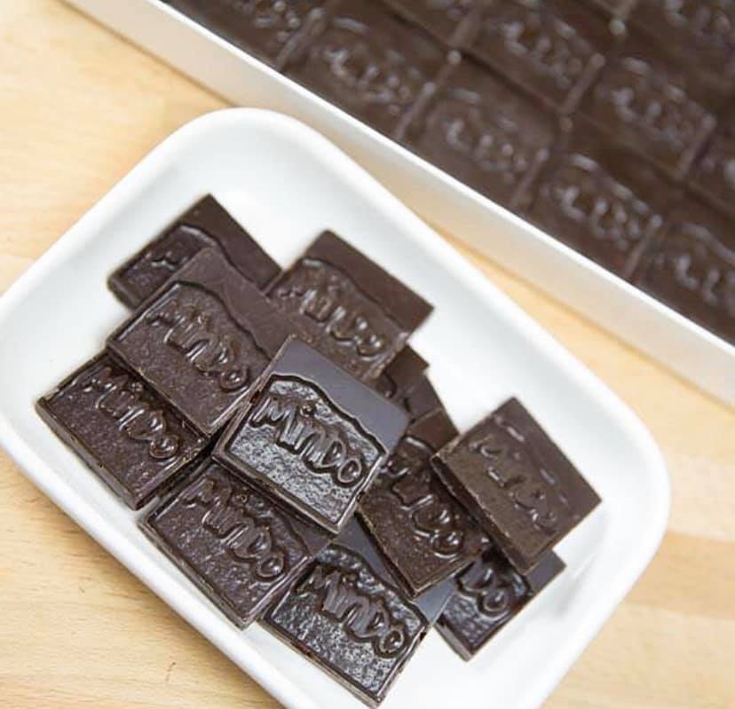 Mindo chocolate tasting squares.