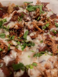 Roadhouse Pulled Pork Nachos with Melted Cheese