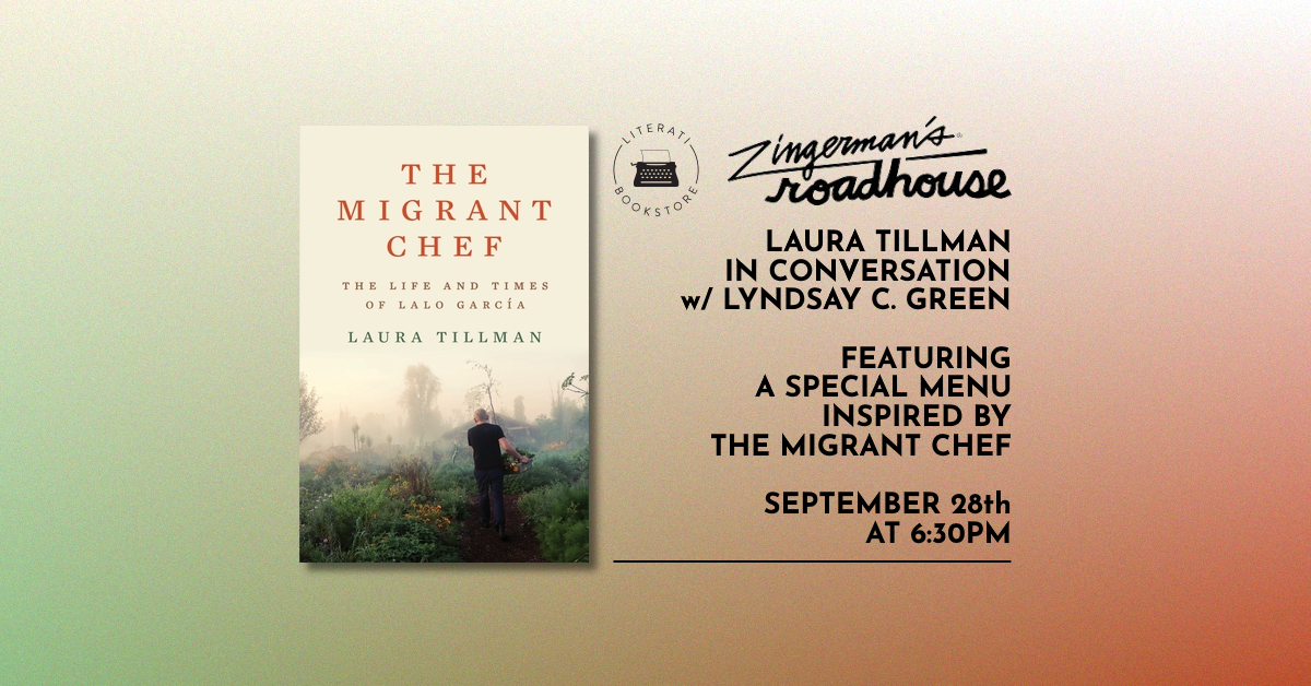 The migrant chef book cover, by larua tillman, with Book event details