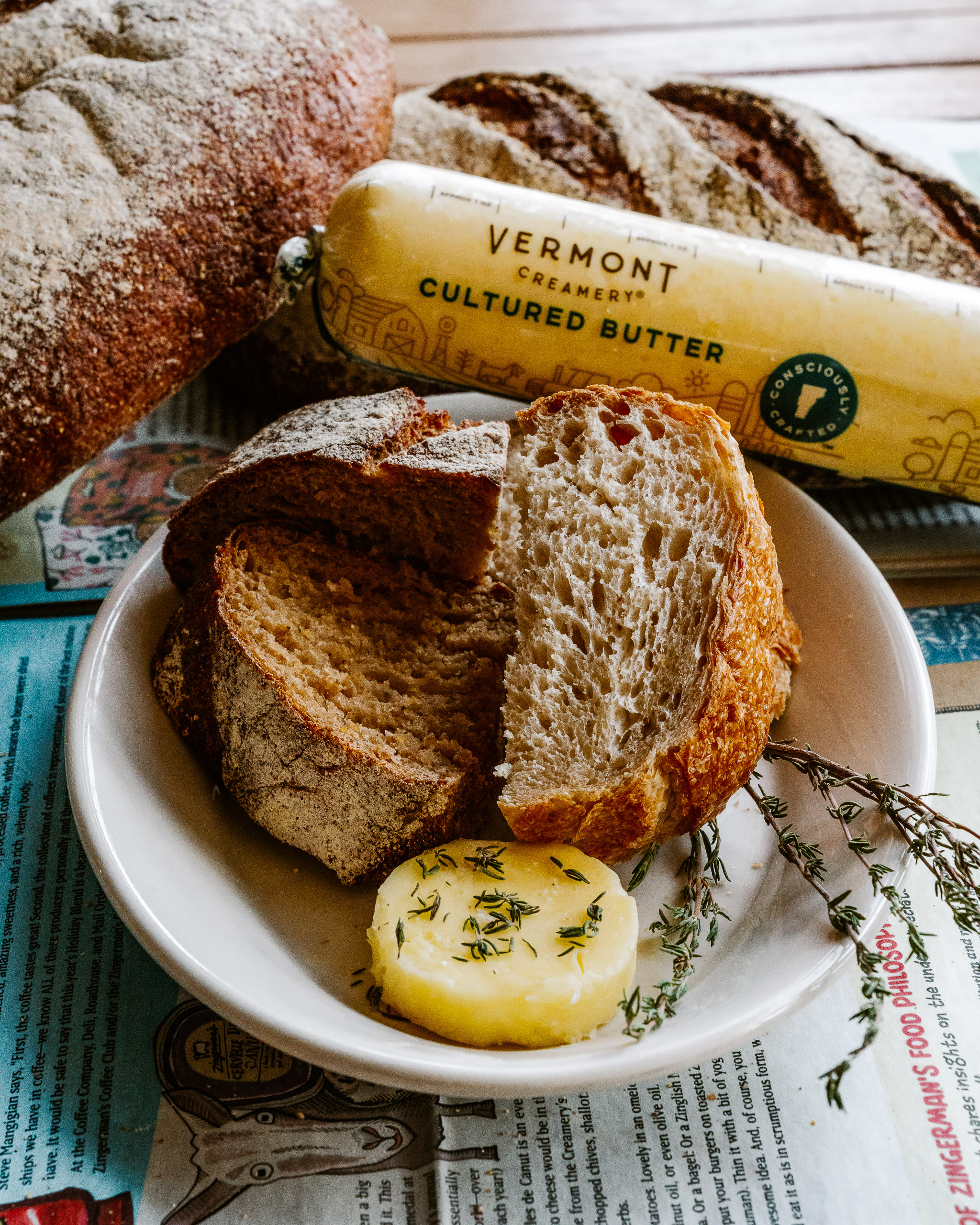Vermont Creamery butter with bread