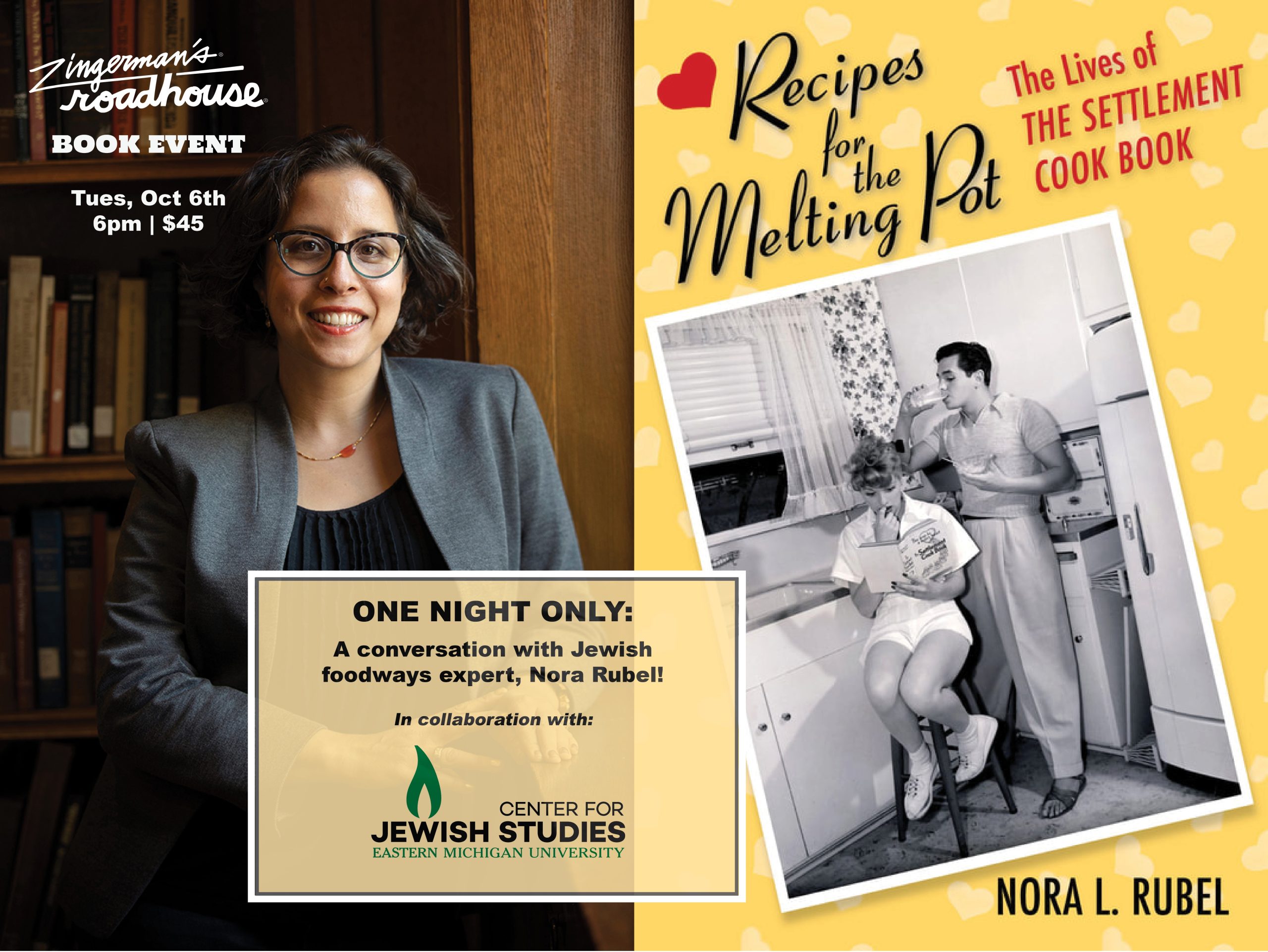 ZIngerman's Roadhouse Book Event with Nora Rubel